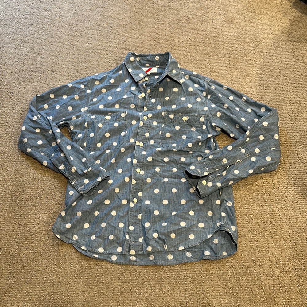Best Made Button Down Shirt- Polka Dots!🔵⚪️ Blue and White- Size Medium
